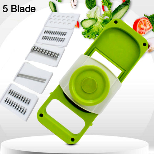 5842 Slicer For Kitchen 5 In 1 Foldable Vegetable Slicer Blade Potato Cutter Veggie Slicer Onion Slicer Julienne Grater With Protective Guards Stainless Steel Blade