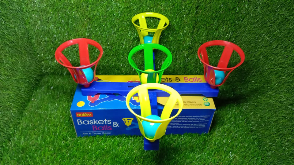 4446 Baskets and balls fun toy for kids with 5 basket and 5 balls. 