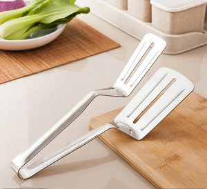2919 Multifunction Cooking Serving Turner Frying Food Tong. Stainless Steel Steak Clip Clamp Bbq Kitchen Tong.