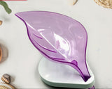 1081 Soap Tray Self Draining Leaf Soap Box Storage Soap Box Rack Leaf Laundry Soap Box With Suction Cup Suitable For Bathroom And Kitchen Plastic Tray Rack (1 Pc)