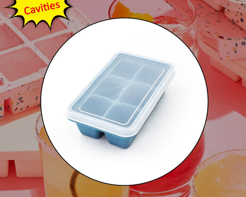 4741 6 Grid Silicone Ice Tray Used In All Kinds Of Places Like Household Kitchens For Making Ice From Water And Various Things And All.