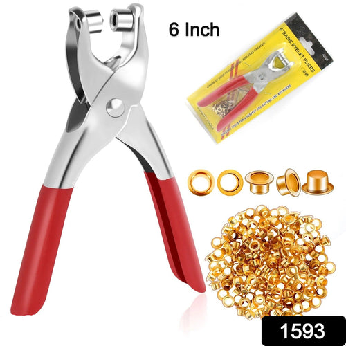 1593 Grommet Setting Tool With 25 Pcs Gold Eyelets Grommets Steel Hole Punch Setter Kit For Leather Canvas All Fabrics Men And Women Clothes Shoes Belts Bags Crafts