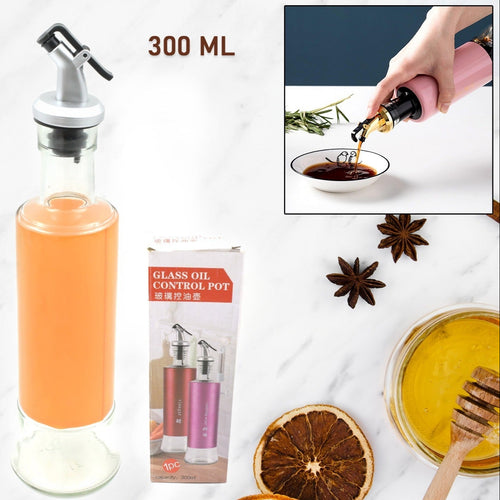 5526 300 Ml Olive Oil Dispenser Bottle Leakproof Condiment Glass Container Non- Drip Spout Soy Sauce Vinegar Cruet Bottle For Kitchen Cooking Bbq Fry For Kicthen Home (300 Ml)