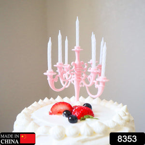 Luxury birthday candle set with cake toppers and holders