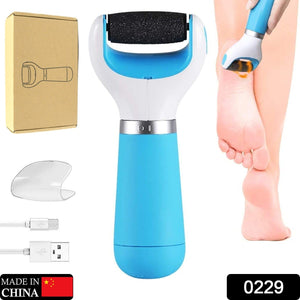 0229 Electronic Dry Foot File, Callous Remover for Feet, Electric Foot with Roller Hard and Dead Skin- Regular Coarse, Baby smooth feet in minutes. For in home padicure foot care, Battery Powered & USB (Battery not included)