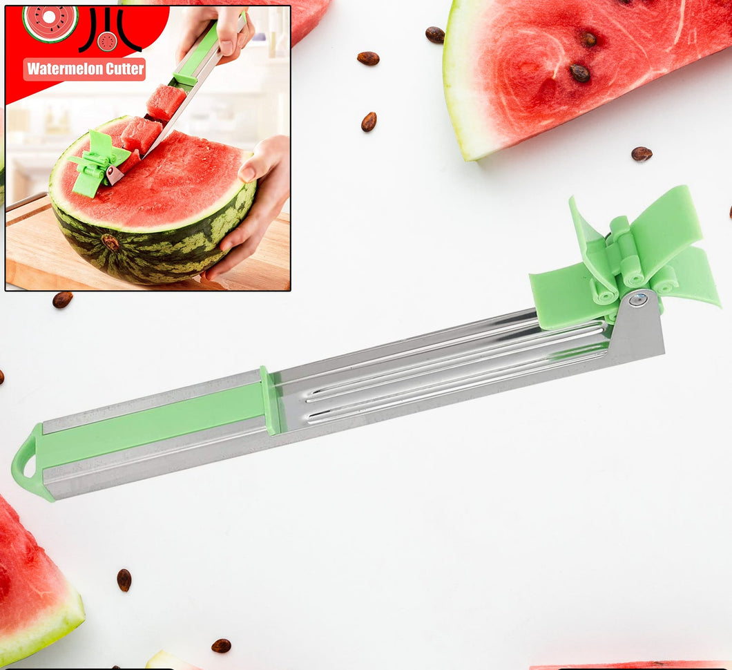 7160 Stainless Steel Washable Watermelon Cutter Windmill Slicer Cutter Peeler For Homesmart Kitchen Tool Easy To Use