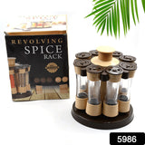 5986  360 Revolving Spice Rack For Kitchen And Dining Table 8 Spice Jars With 120 Ml Condiment Set Herb Seasoning Organizer