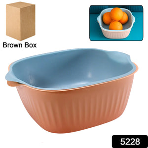 5228 Kitchen Bowl Plastic Washing Bowl And Strainer Drainer Basket For Home  Kitchen Use