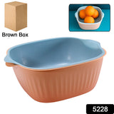 5228 Kitchen Bowl Plastic Washing Bowl And Strainer Drainer Basket For Home  Kitchen Use