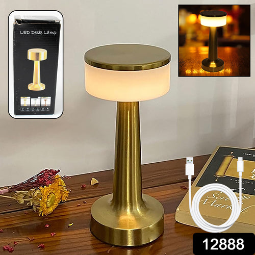 Led Lamp With Touch Control  Decorative Desk Lamp Portable Metal Led Table Lamp Usb Rechargeable 3 Color 3 Levels Brightness Dimmable Eye Protection Modern Lamp For Home Decor Party Kids Room Bedroom (1 Pc)