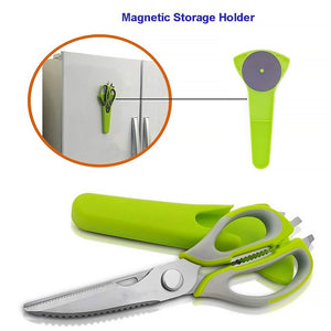 8193 Multi-purpose Kitchen Shears With Magnetic Holder Stainless Steel Red Multifunction Heavy Duty And Kitchen Scissors