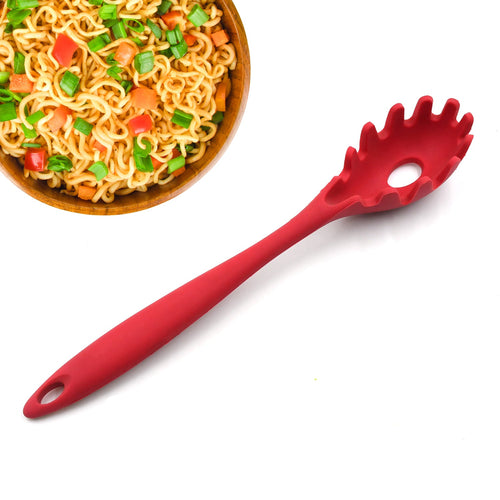 5441 Pasta Fork Silicone Cookware Spaghetti Strainer Server Spoon No Hurt The Pot High Temperature Resistant Nonslip.
